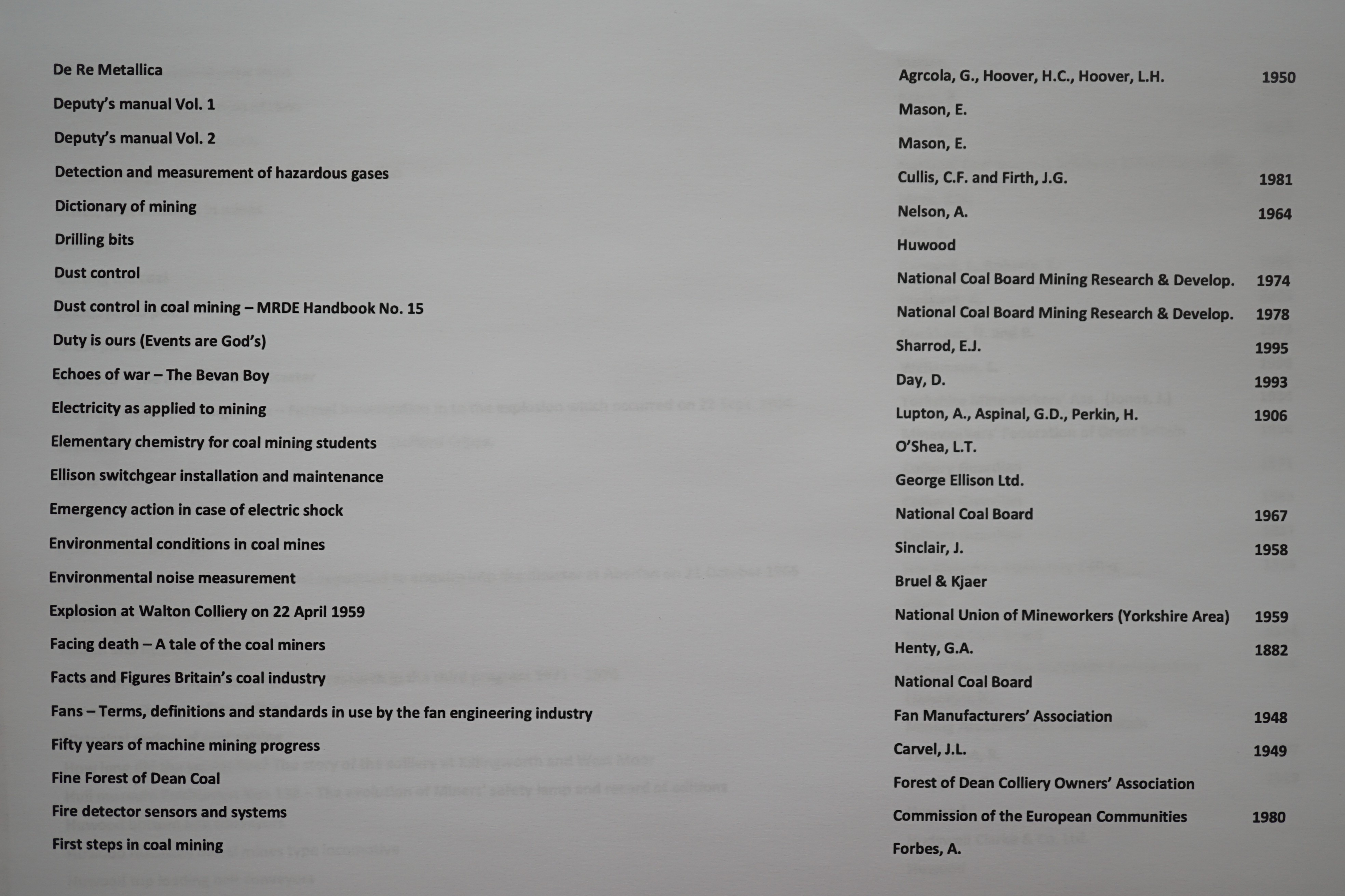 The remarkable Ian Unwin archive of 432 works relating to THE COAL MINING INDUSTRY, consisting of reports on health and safety, coal mining history, including technical innovations, numerous disasters and accidents, in c
